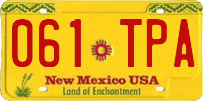 NM license plate 061TPA
