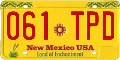 NM license plate 061TPD