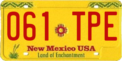 NM license plate 061TPE
