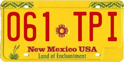 NM license plate 061TPI
