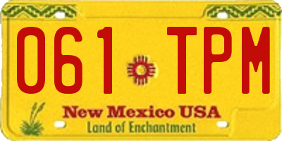 NM license plate 061TPM