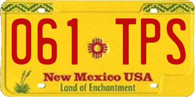 NM license plate 061TPS