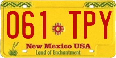 NM license plate 061TPY