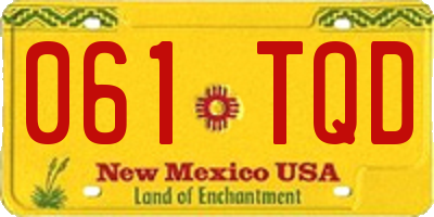 NM license plate 061TQD