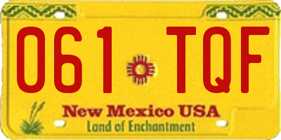 NM license plate 061TQF