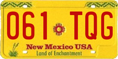 NM license plate 061TQG