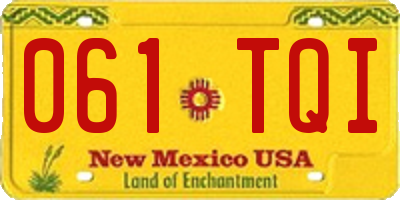 NM license plate 061TQI