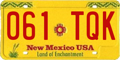 NM license plate 061TQK
