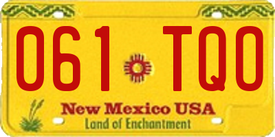 NM license plate 061TQO