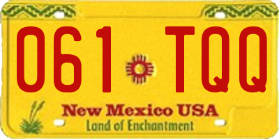 NM license plate 061TQQ