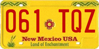 NM license plate 061TQZ