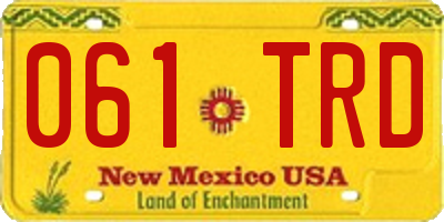 NM license plate 061TRD