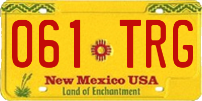 NM license plate 061TRG