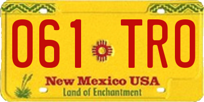 NM license plate 061TRO
