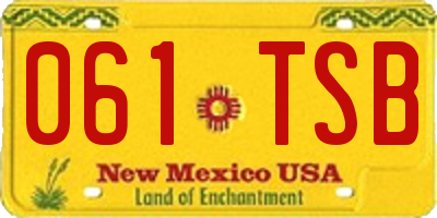 NM license plate 061TSB