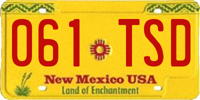 NM license plate 061TSD