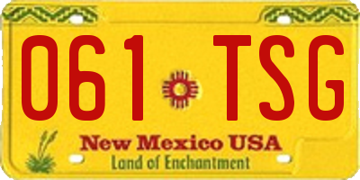 NM license plate 061TSG