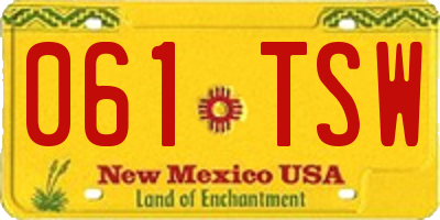 NM license plate 061TSW