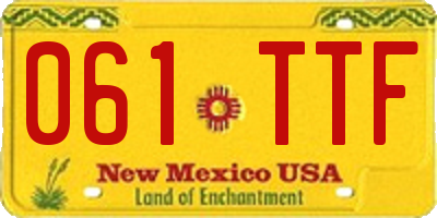 NM license plate 061TTF