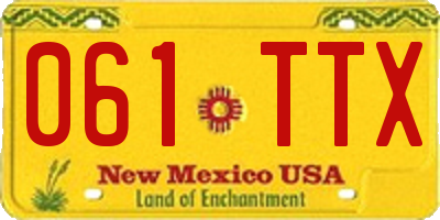 NM license plate 061TTX