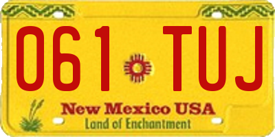 NM license plate 061TUJ