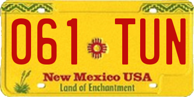NM license plate 061TUN