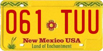 NM license plate 061TUU
