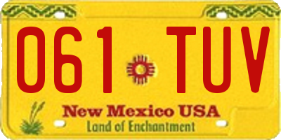 NM license plate 061TUV