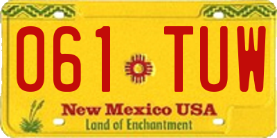NM license plate 061TUW