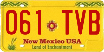 NM license plate 061TVB