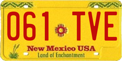 NM license plate 061TVE