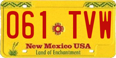 NM license plate 061TVW