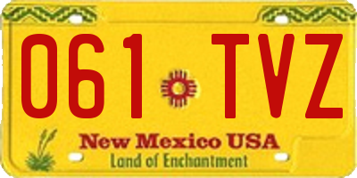 NM license plate 061TVZ