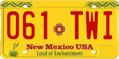 NM license plate 061TWI