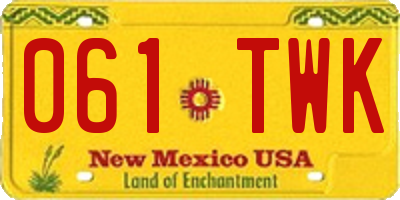 NM license plate 061TWK