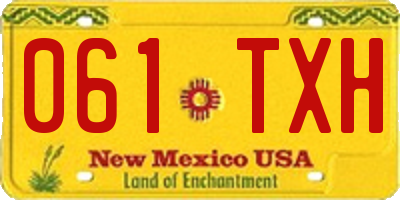 NM license plate 061TXH