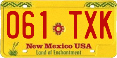 NM license plate 061TXK