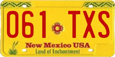 NM license plate 061TXS