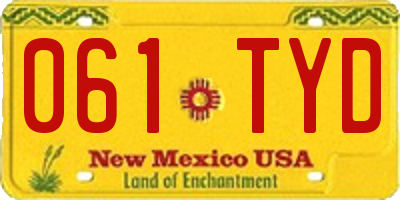 NM license plate 061TYD