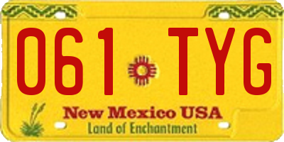 NM license plate 061TYG