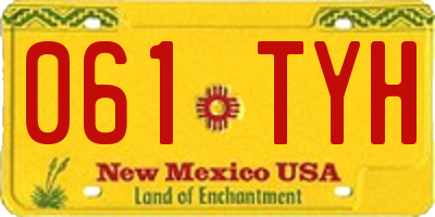NM license plate 061TYH
