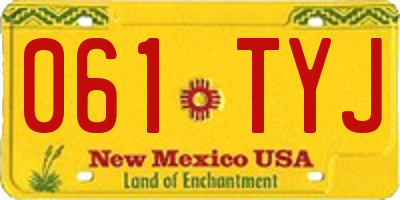 NM license plate 061TYJ