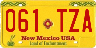 NM license plate 061TZA