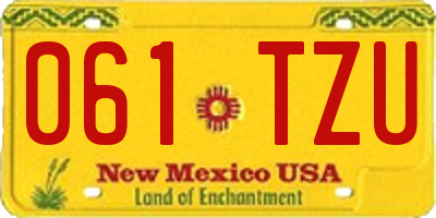 NM license plate 061TZU