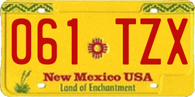 NM license plate 061TZX