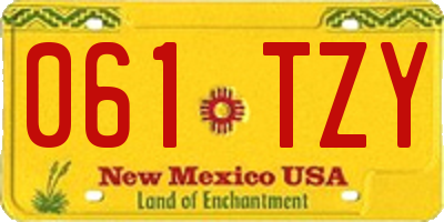 NM license plate 061TZY