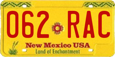 NM license plate 062RAC