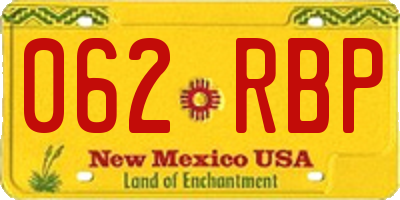 NM license plate 062RBP