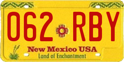 NM license plate 062RBY
