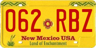 NM license plate 062RBZ